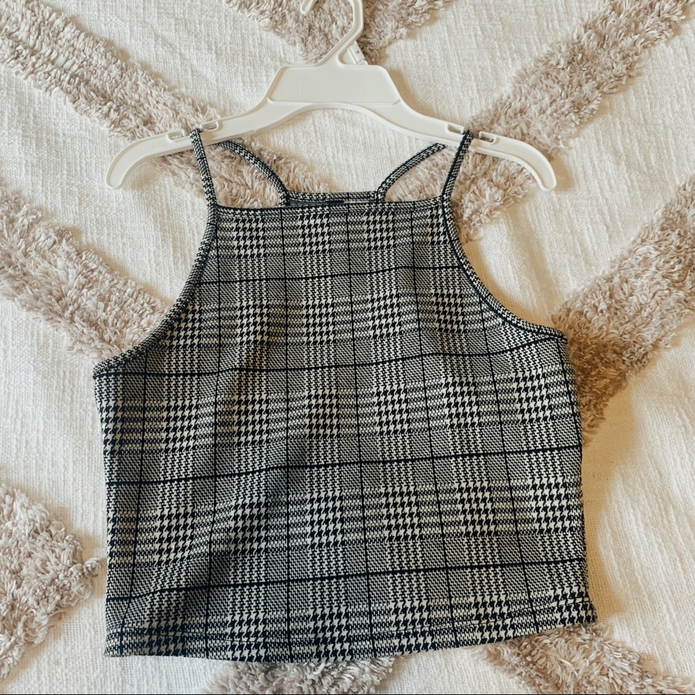 Black and white checkered crop top